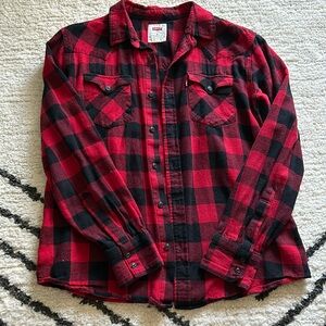 Men’s Levi’s red and black flannel. Size M.